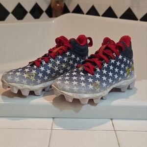 Under Armour Kids Tesm USA Cleats - Red, White, and Blue Size 11
